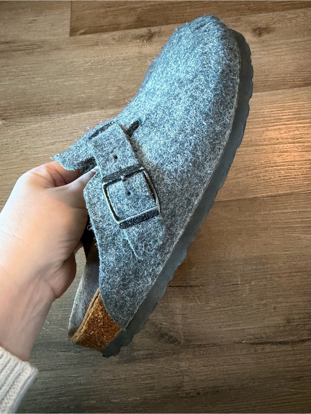 Birkenstock Boston Wool Felt Clog Gray EU 37 - Picture 4 of 8
